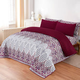 LUXURY PRINTED QUILTED COMFORTER SET - 6PC
